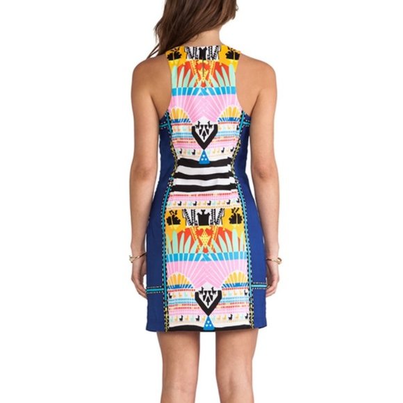 NWT Mara Hoffman Navy Sunrise Llama Alpaca Mini Dress, Size 2 - Picture 2 of 16